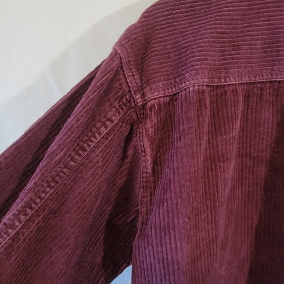 VTG MICKEY Unlimited Burgundy Button-Up Corduroy Shirt Sz L Disneyland Holidays - Picture 8 of 12
